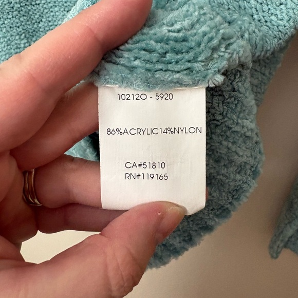 Tribal Teal Cowl Neck Sweater - Picture 4 of 6